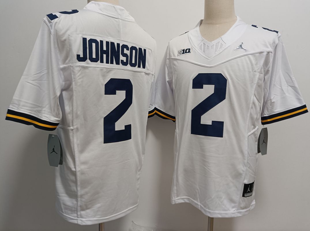 Men Michigan Wolverines #2 Johnson White 2025 NCAA Jersey->ncaa teams->NCAA Jersey